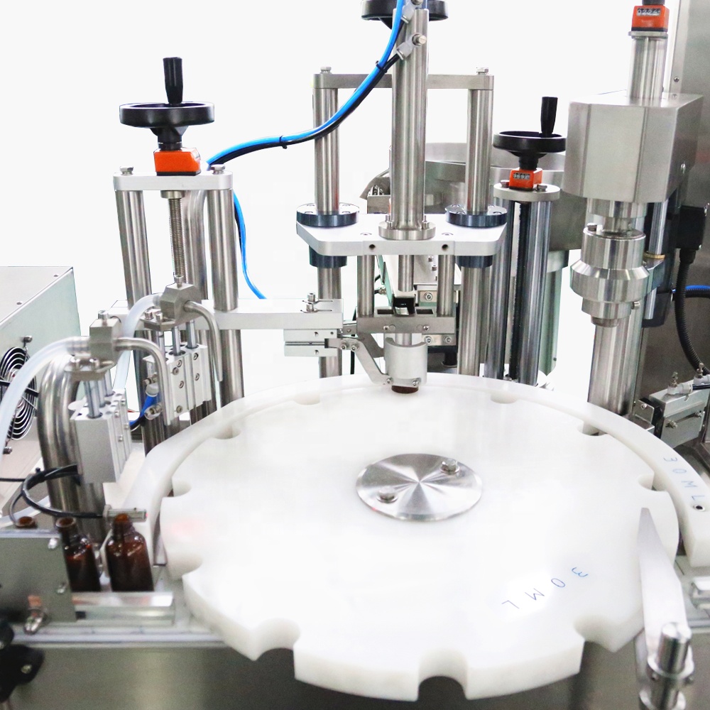 Automatic filling capping and labeling machine for small plastic glass bottle nail polish essential oil